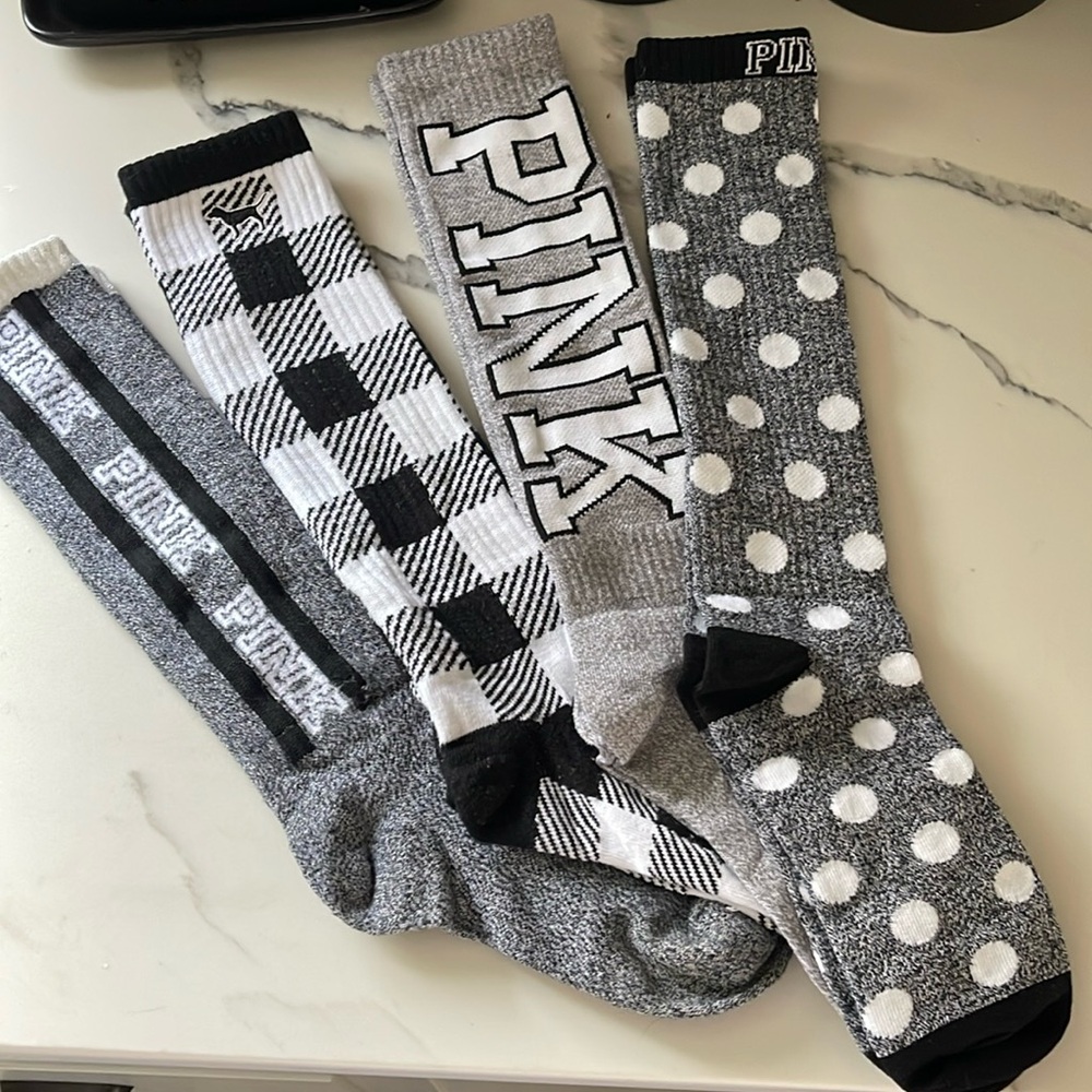 4 pairs of VS Pink Long Socks